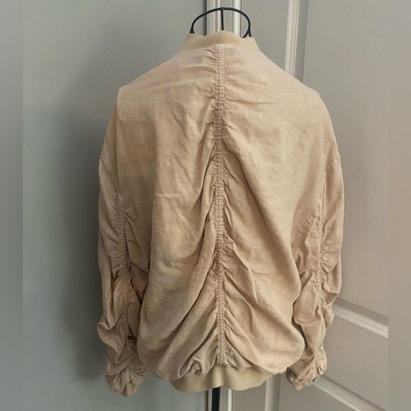 Free People Ruched Linen Bomber Jacket 💕 - Picture 6 of 9
